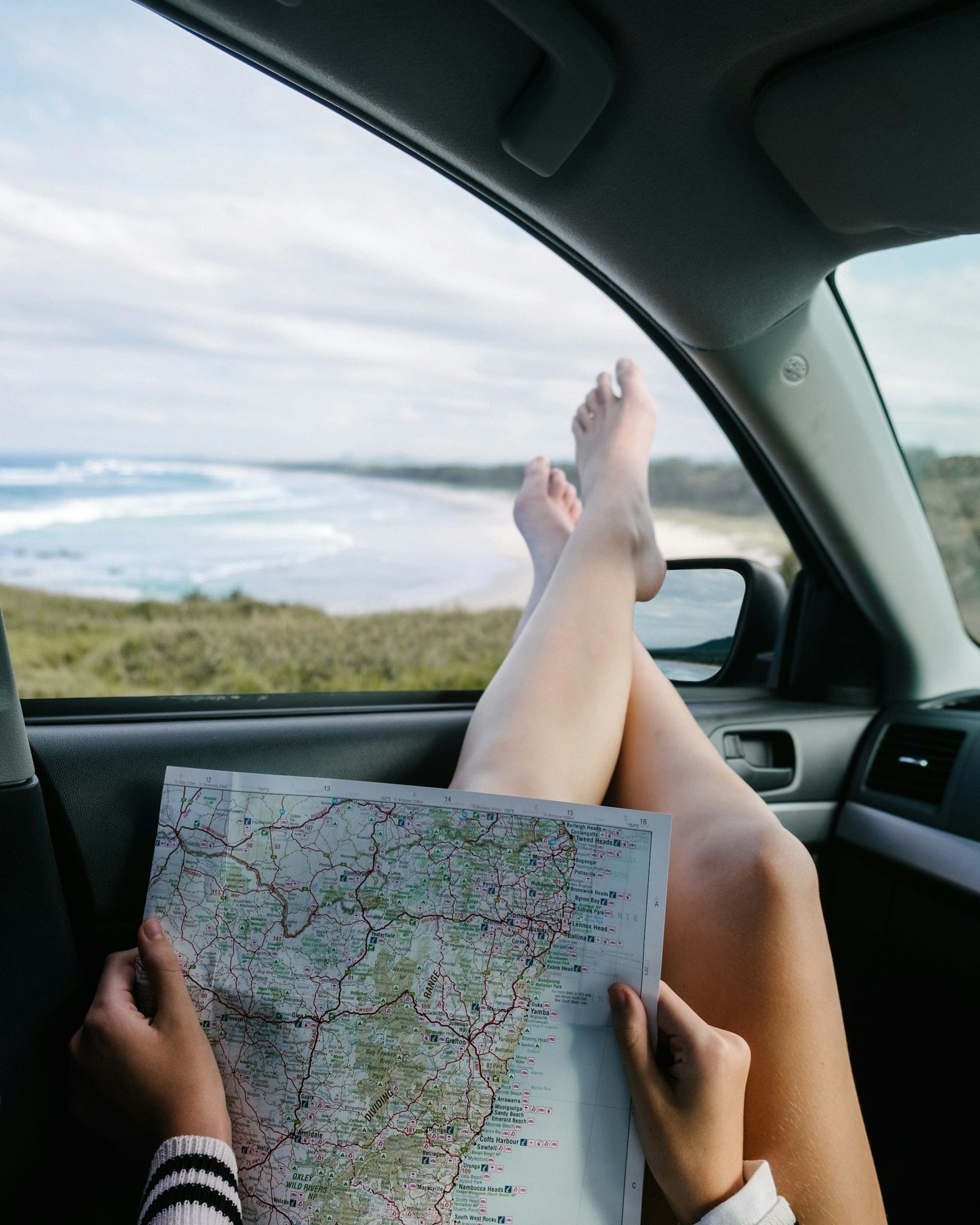 woman holding map